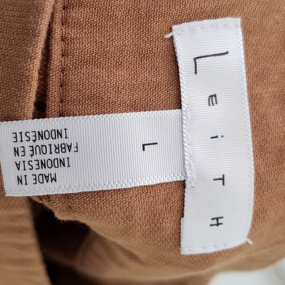 Leith Brown Self Tie Front Pants SZ L - Picture 5 of 6